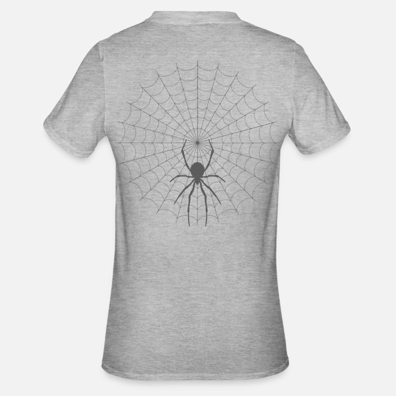 Spider Web Silhouette - Unisex Polycotton T-Shirt - heather grey