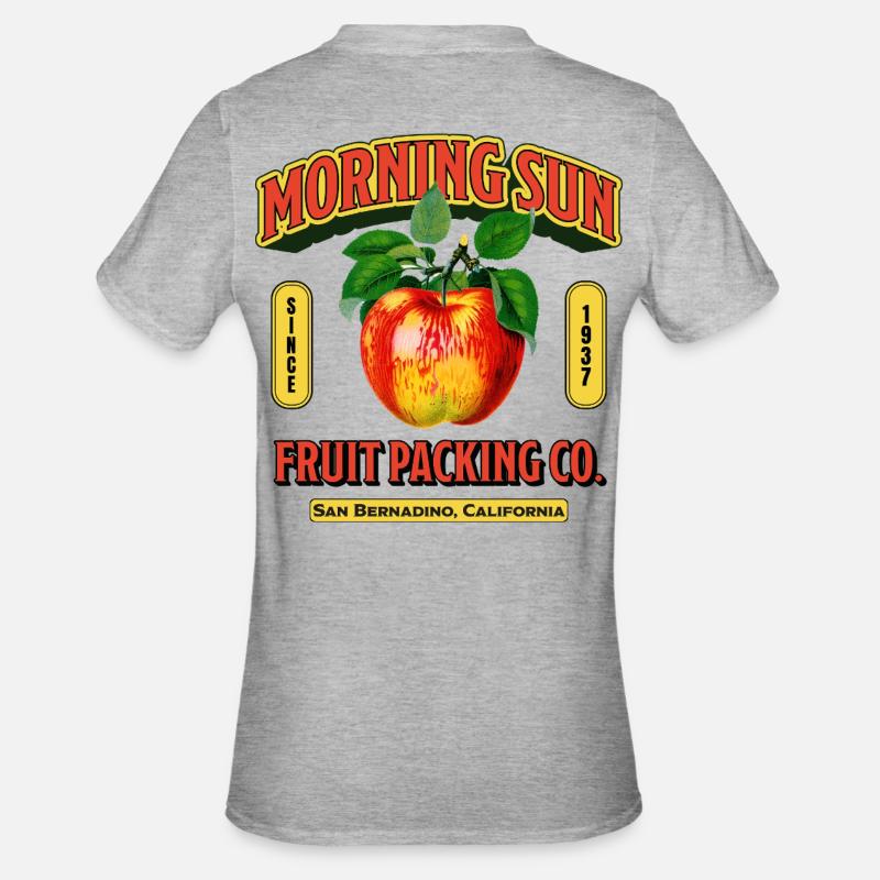 Étiquette de fruit du soleil du matin - T-shirt polycoton Unisexe - gris chiné