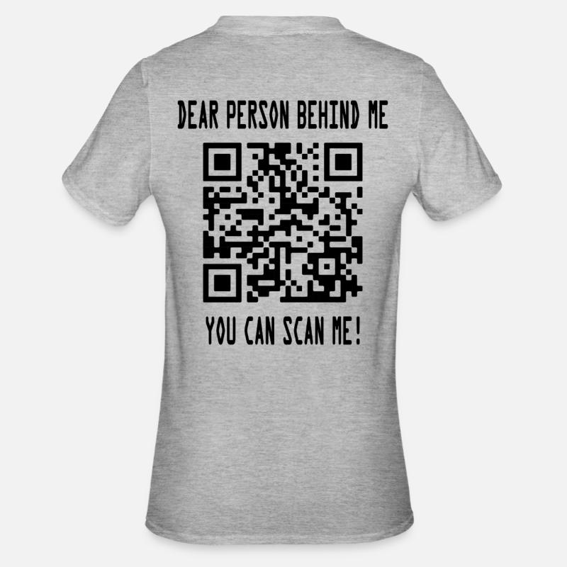 Scan me QR code for motivation - Unisex Polycotton T-Shirt - heather grey
