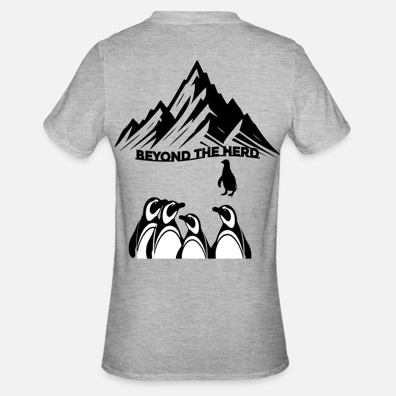 Lone Explorer Penguin Tee - Choose Your Own Path - Unisex Polycotton T-Shirt - heather grey
