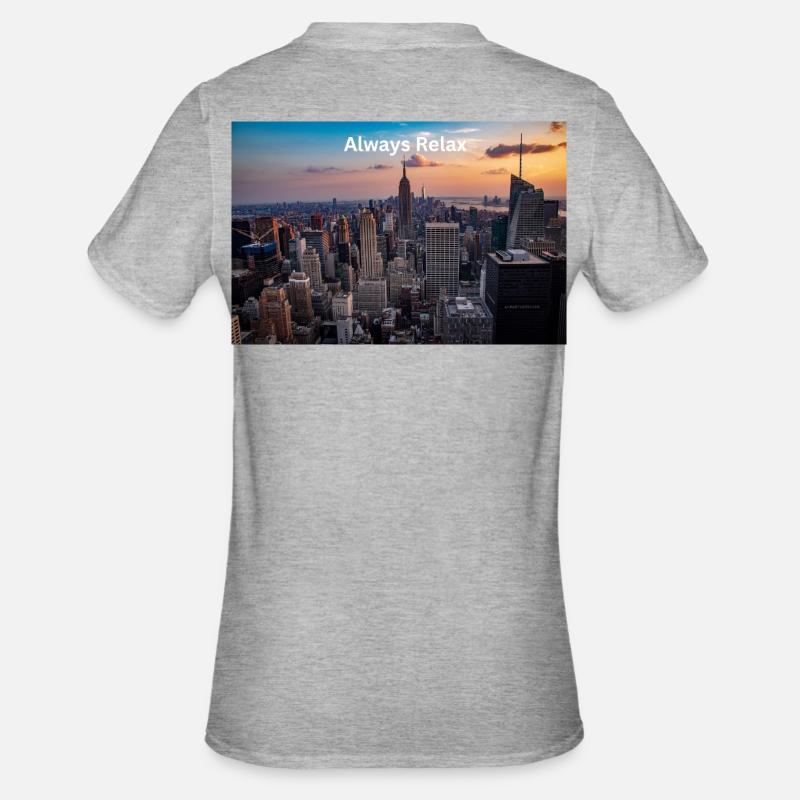 Städtische Abendruhe - Unisex Polycotton T-Shirt - Grau meliert