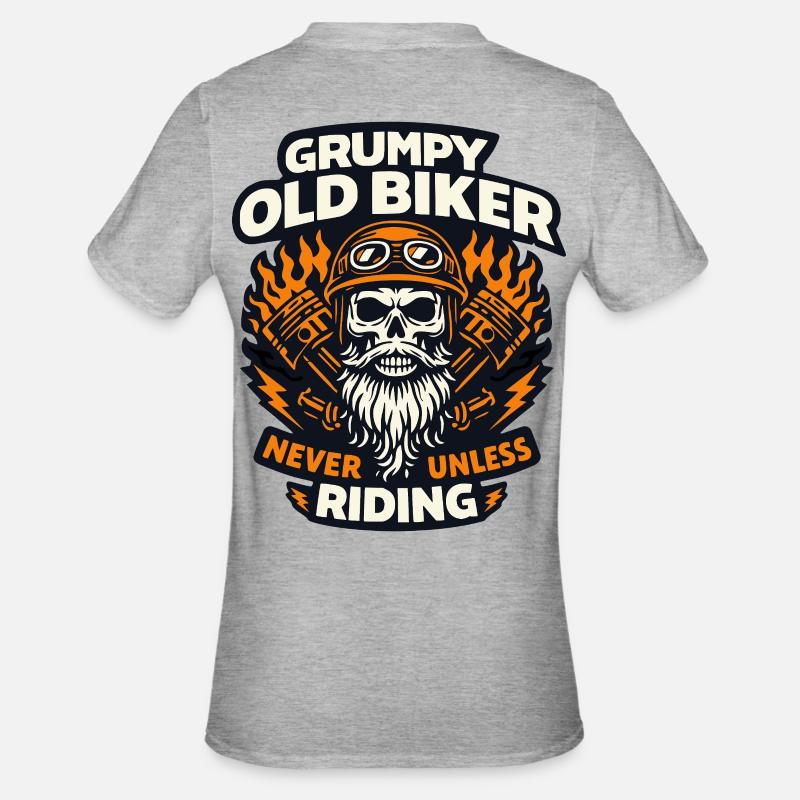 Grumpy old biker - Unisex Polycotton T-Shirt - heather grey
