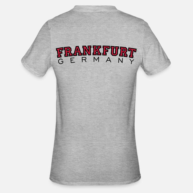Frankfurt Germany (Rot) - Unisex Polycotton T-Shirt - Grau meliert