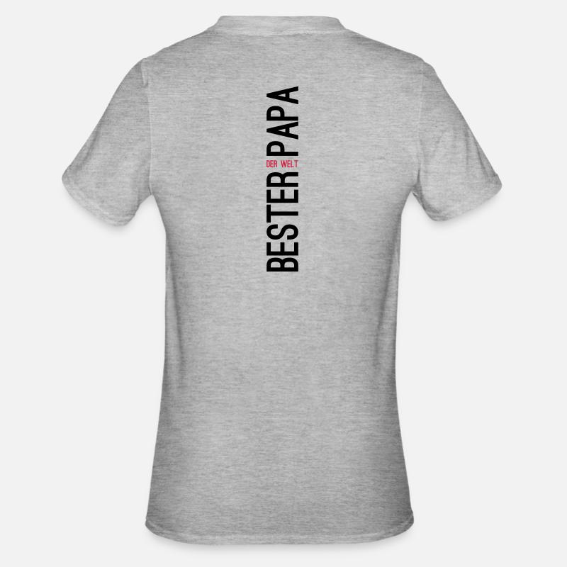 Bester Papa der Welt Geschenk - Unisex Polycotton T-Shirt - Grau meliert