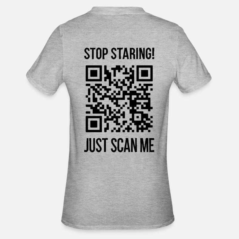 Scannez-moi le code QR pour vous motiver - T-shirt polycoton Unisexe - gris chiné