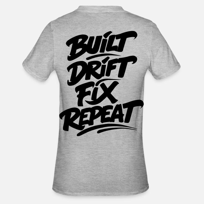 Built Drift Fix Repeat v2 - Unisex Polycotton T-Shirt - heather grey