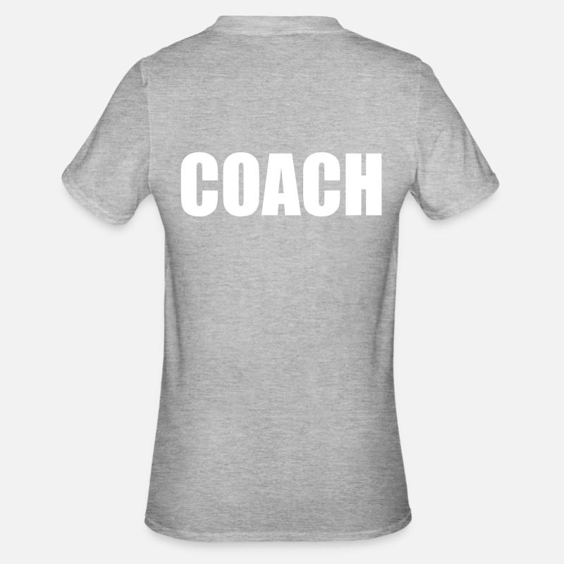 Coach on the back - Unisex Polycotton T-Shirt - heather grey