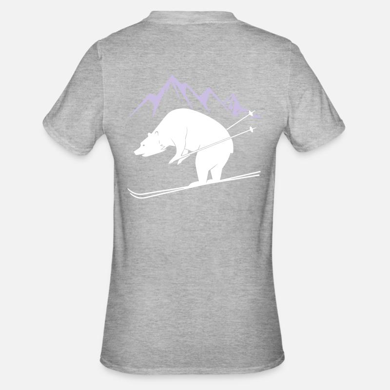 Ours de snowboard - T-shirt polycoton Unisexe - gris chiné