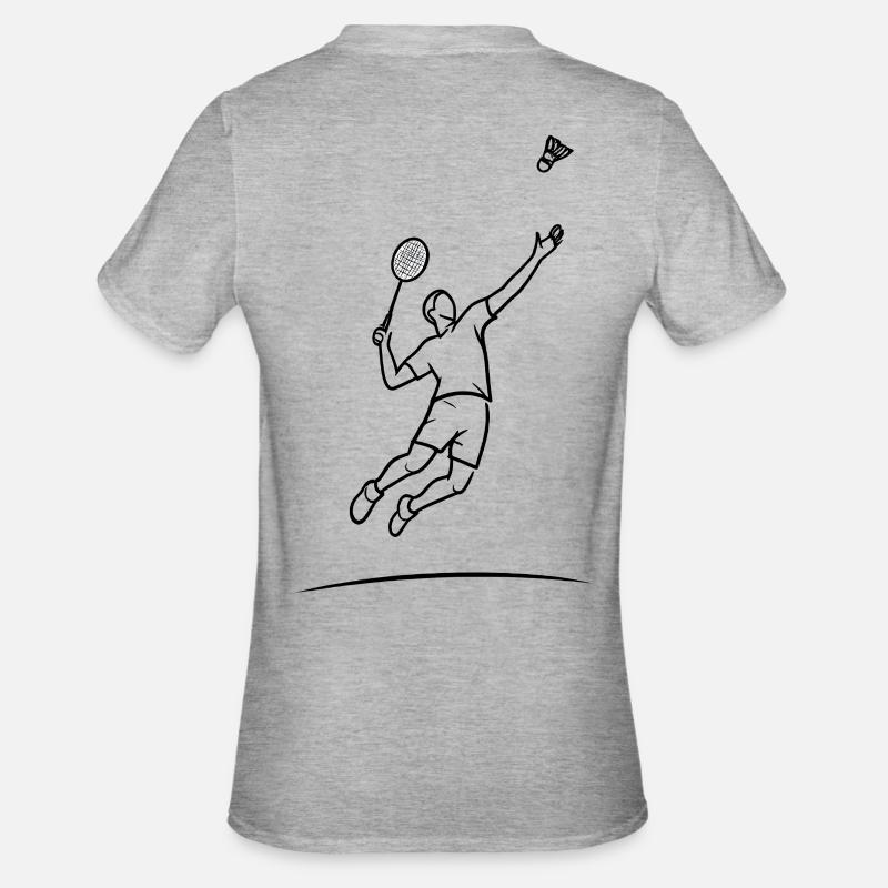 Badminton-Sprungheld - Unisex Polycotton T-Shirt - Grau meliert