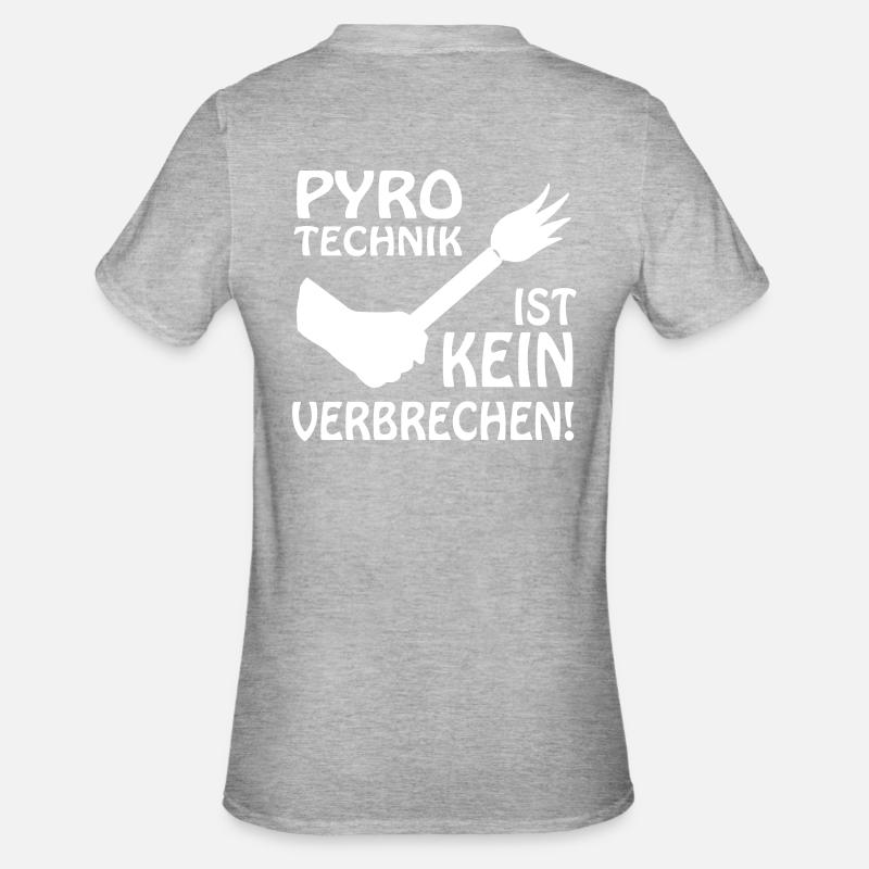 PYRO-TECHNIK IST KEIN VERBRECHEN - Unisex Polycotton T-Shirt - Grau meliert