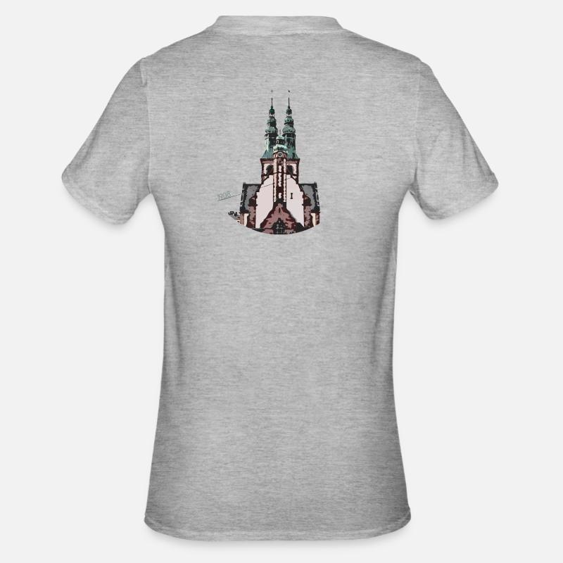 1908 Friedenskirche Kassel - Unisex Polycotton T-Shirt - Grau meliert