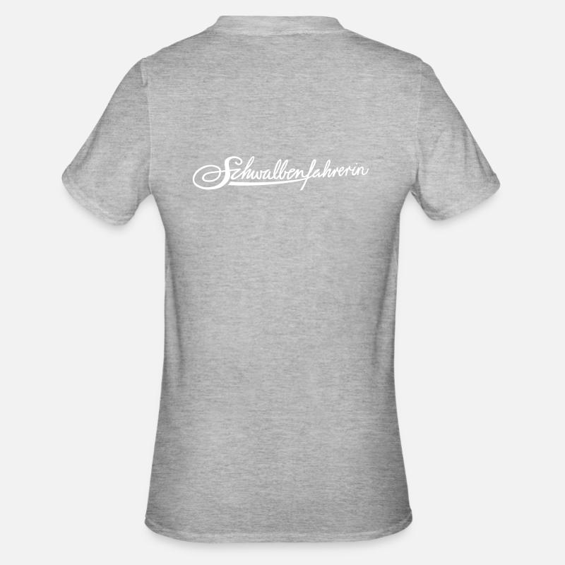 Logo Schwalbenfahrerin - Unisex Polycotton T-Shirt - Grau meliert