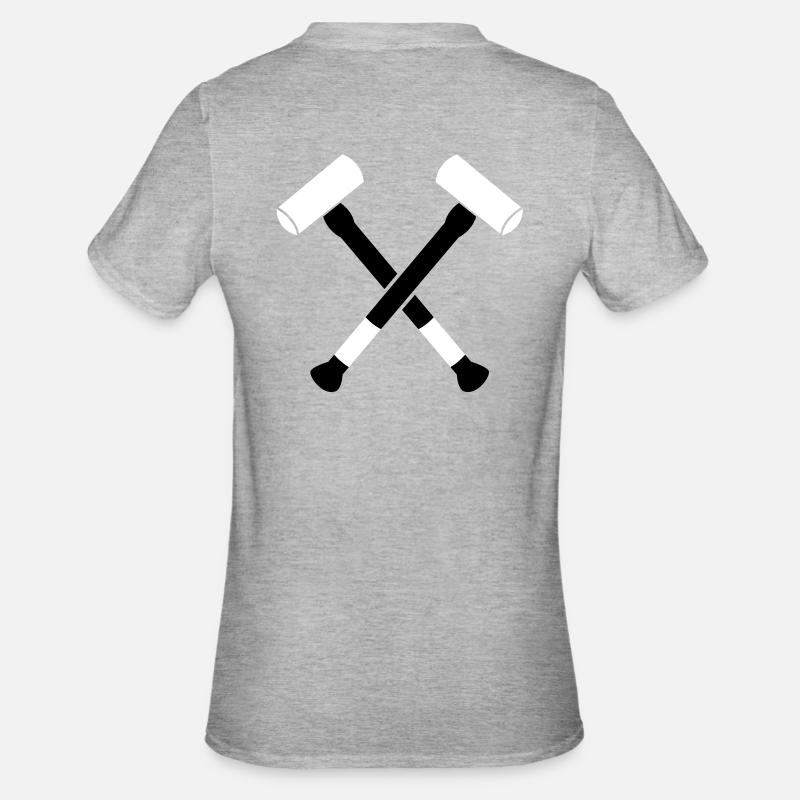 doubles marteaux de massue croisés - T-shirt polycoton Unisexe - gris chiné