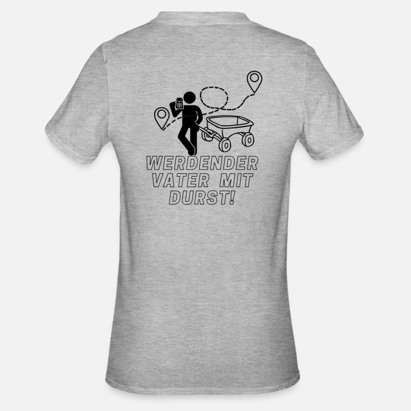 Werdender Vater mit Durst! - Unisex Polycotton T-Shirt - Grau meliert