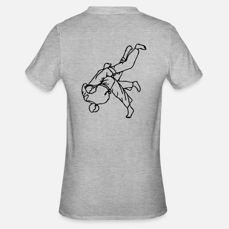 technique de judo - T-shirt polycoton Unisexe - gris chiné