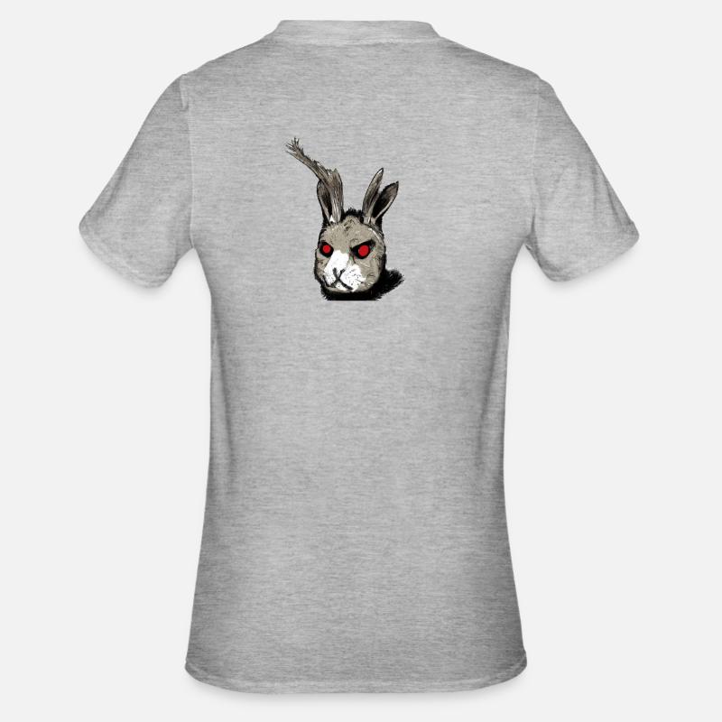 Cursedrabbit1back - Unisex Polycotton T-Shirt - Grau meliert