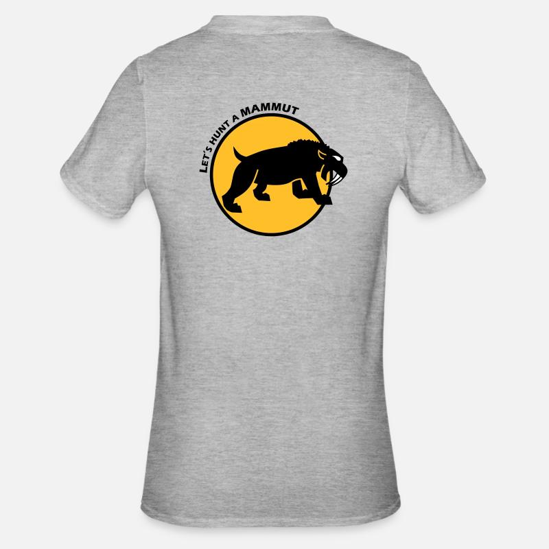 Säbelzahntiger - Unisex Polycotton T-Shirt - Grau meliert