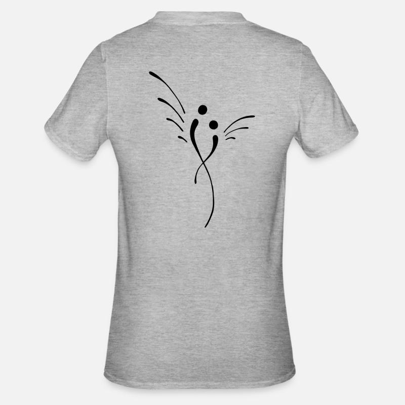 engel, - Unisex Polycotton T-Shirt - Grau meliert