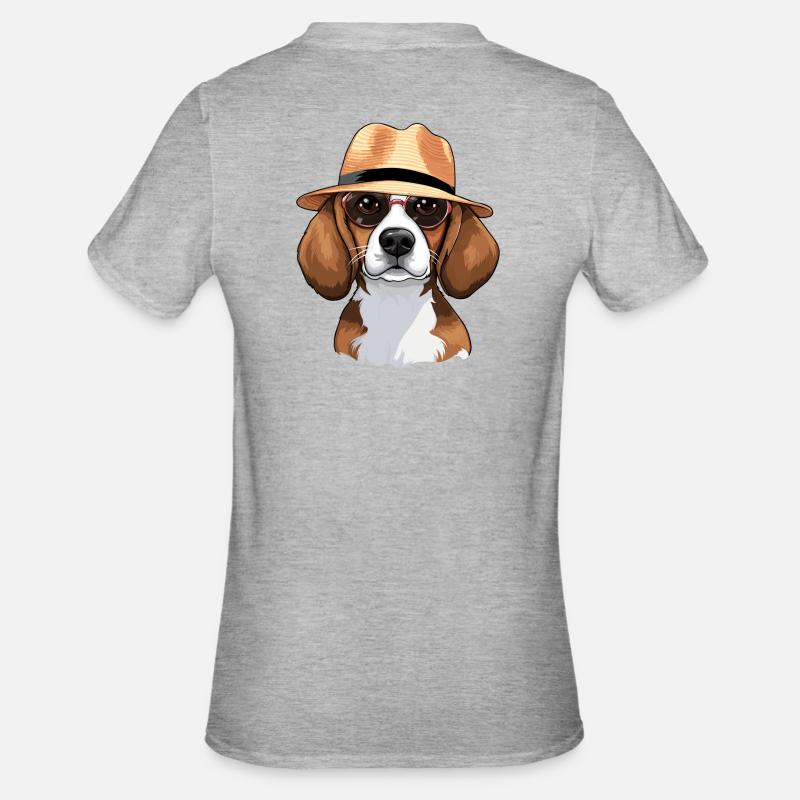 cavalier king charles, beagle, chien - T-shirt polycoton Unisexe - gris chiné