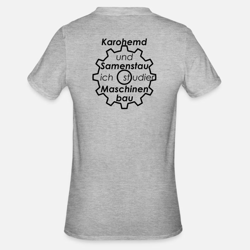 Unispruch "Karohemd und Samenstau" Studenten - Unisex Polycotton T-Shirt - Grau meliert