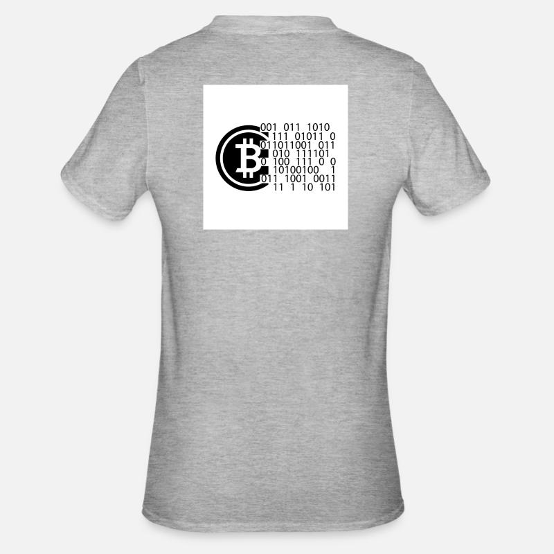Bitcoin Code - Unisex Polycotton T-Shirt - Grau meliert