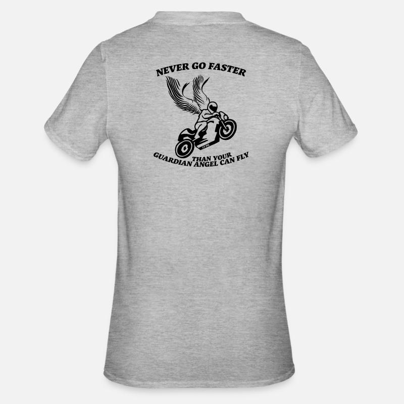 Non andare mai più veloce di quanto il tuo angelo custode possa volare - Maglietta unisex, mix cotone e poliestere - grigio melange