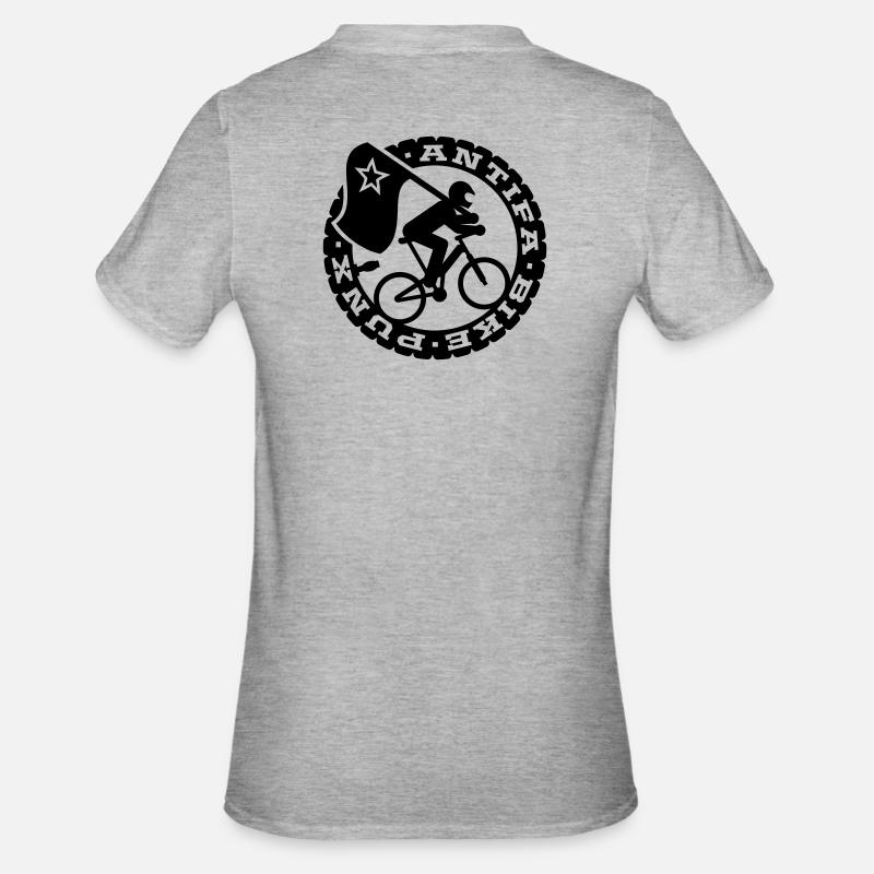 Antifa vélo Punks - T-shirt polycoton Unisexe - gris chiné