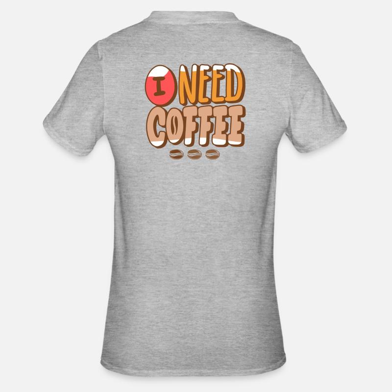 Kaffee, Kaffeeventilator, Kaffeebohne - Unisex Polycotton T-Shirt - Grau meliert