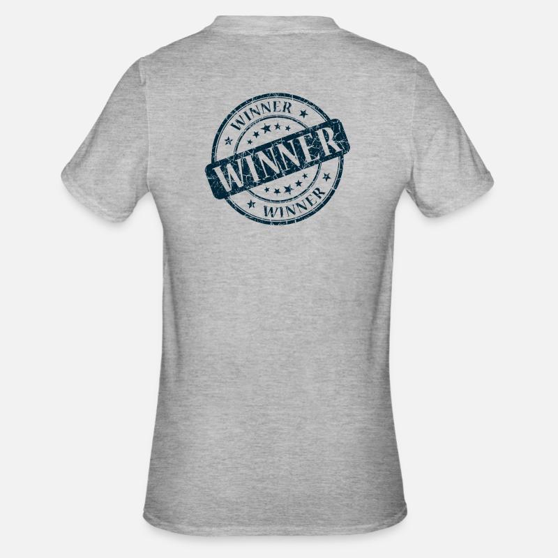 Gewinner, Gewinner, Beste, Gewinner, Beste - Unisex Polycotton T-Shirt - Grau meliert
