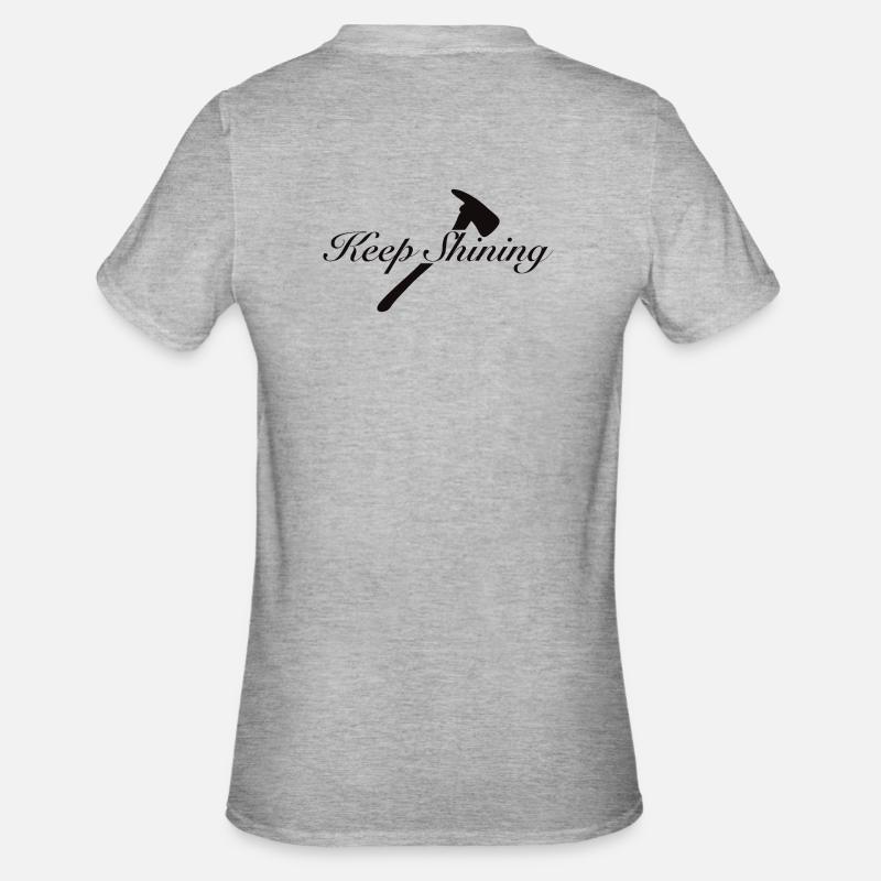 Keep Shining  - Unisex Polycotton T-Shirt - Grau meliert