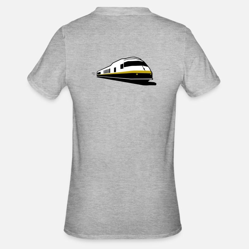 TRAIN - Train - Chemin de fer - T-shirt polycoton Unisexe - gris chiné