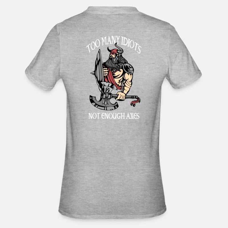 Viking Valhalla Warrior - Unisex Polycotton T-Shirt - heather grey