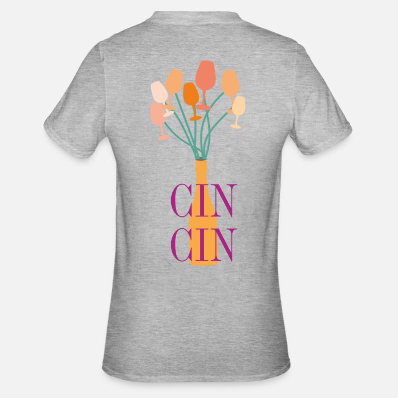 Typographie de l’apéritif - T-shirt polycoton Unisexe - gris chiné