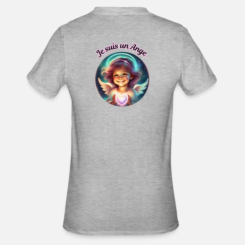 Ich bin ein Engel - Unisex Polycotton T-Shirt - Grau meliert