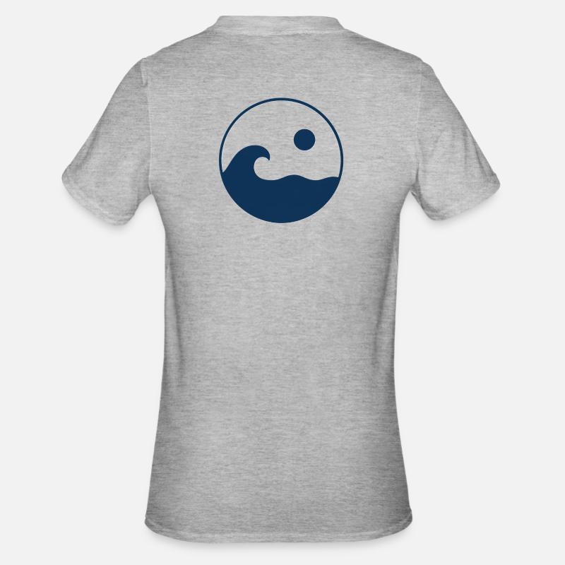 Circle Waves Sun Logo - Unisex Polycotton T-Shirt - heather grey