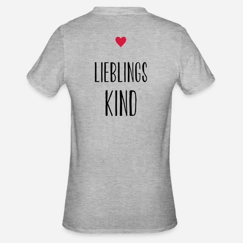 Kind Lieblingskind Herz Geschenk Geschenkidee - Unisex Polycotton T-Shirt - Grau meliert