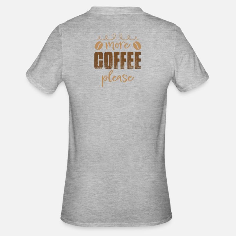 plus de café s’il vous plaît - T-shirt polycoton Unisexe - gris chiné