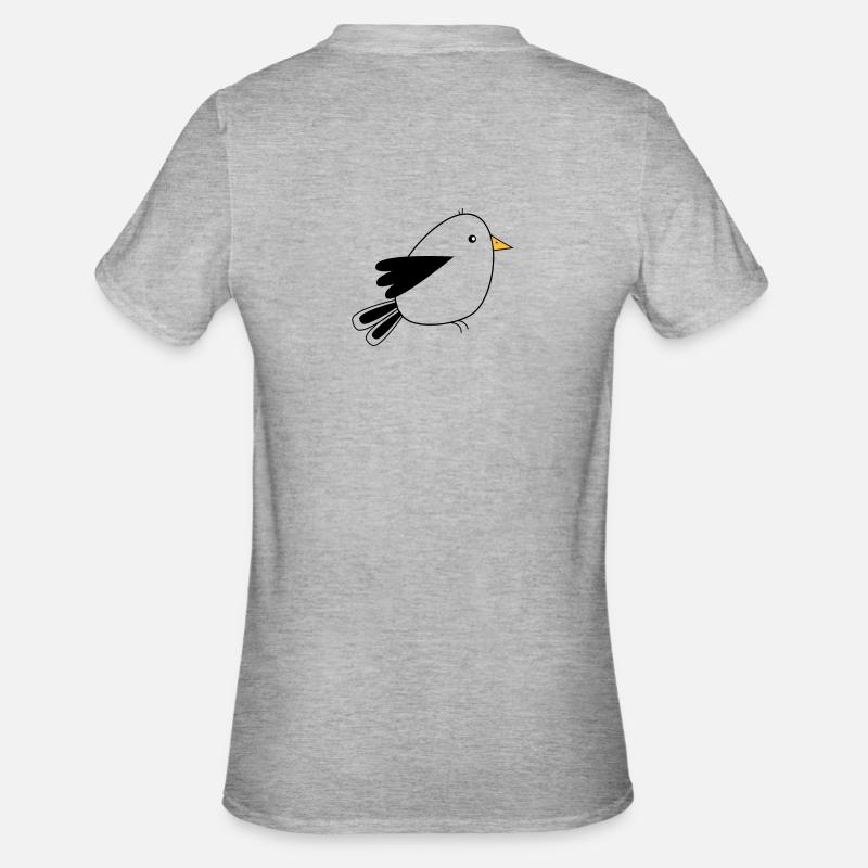 Vögelchen - Unisex Polycotton T-Shirt - Grau meliert
