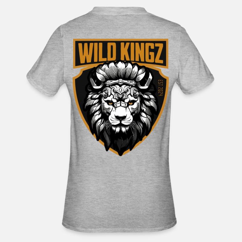Lion - T-shirt polycoton Unisexe - gris chiné