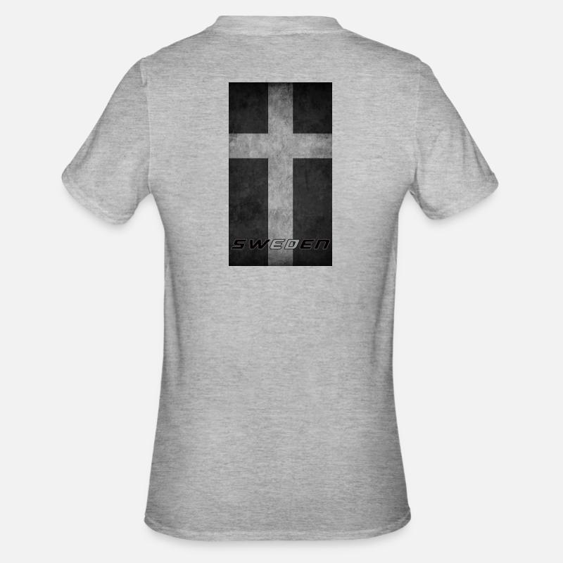 Drapeau de la Suède - T-shirt polycoton Unisexe - gris chiné