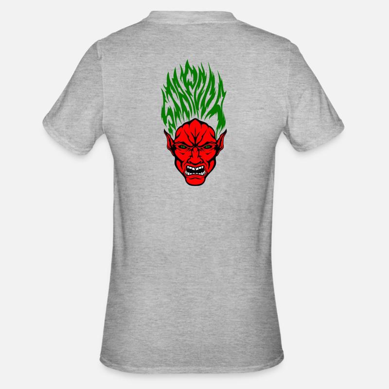 Stapooa Dämon Farbe - Unisex Polycotton T-Shirt - Grau meliert