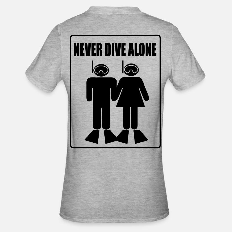 Never Dive Alone - Unisex Polycotton T-Shirt - heather grey