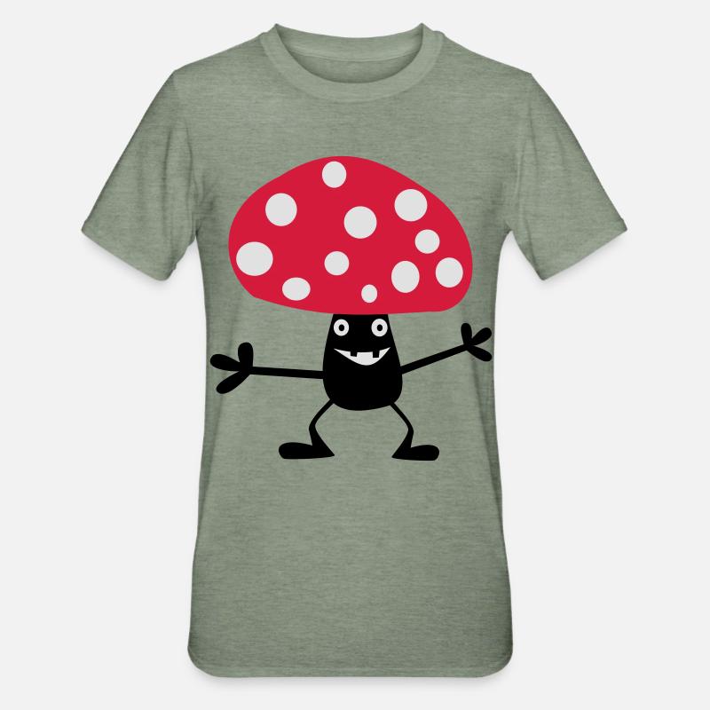 Naughty Toadstool - Unisex Polycotton T-Shirt - heather military green