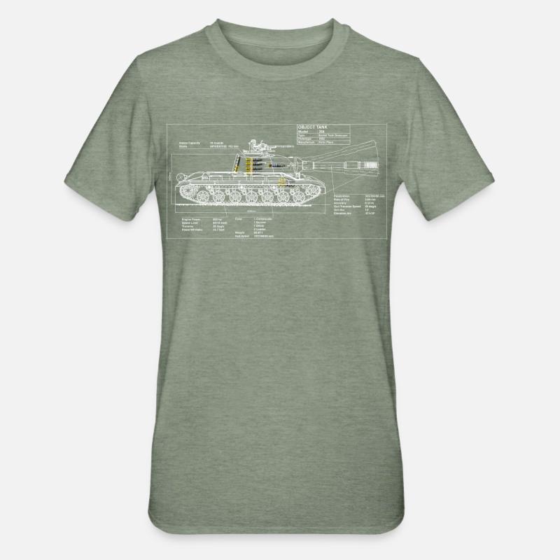 object 268 blueprint - T-shirt polycoton Unisexe - vert kaki chiné