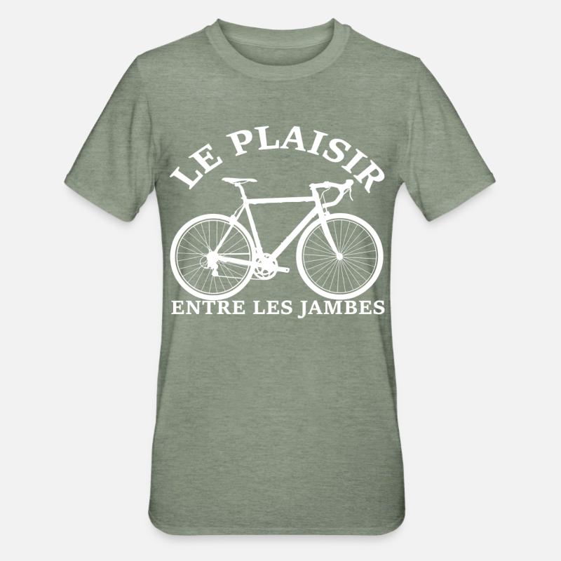 Le plaisir du vélo de course - T-shirt polycoton Unisexe - vert kaki chiné