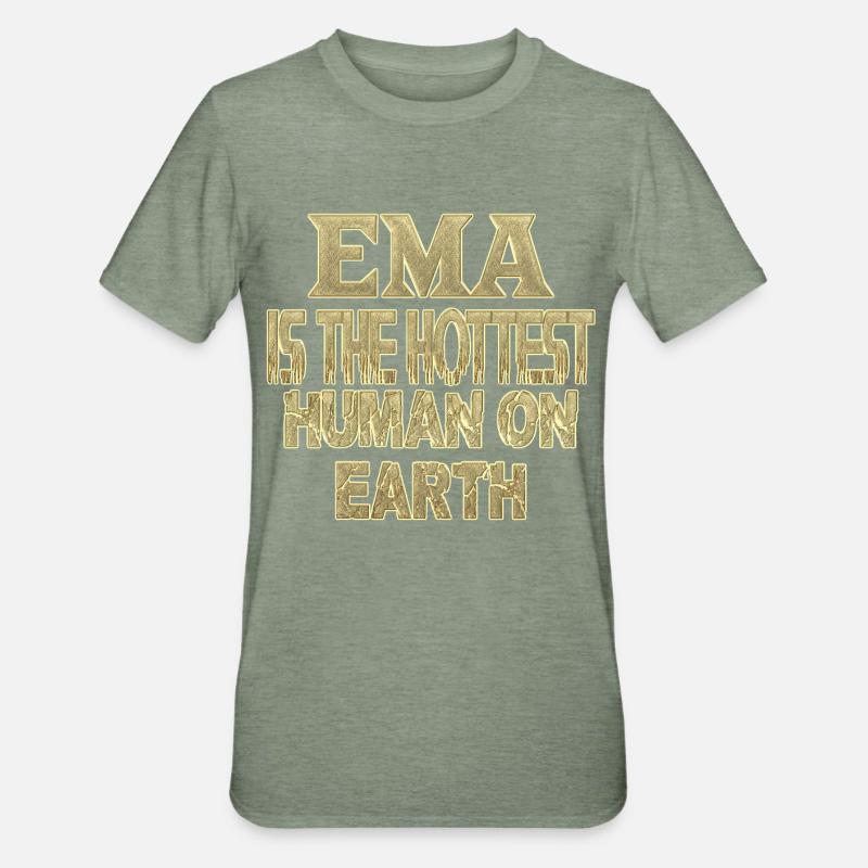Ema - T-shirt polycoton Unisexe - vert kaki chiné