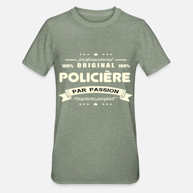 Policière Original - T-shirt polycoton Unisexe - vert kaki chiné