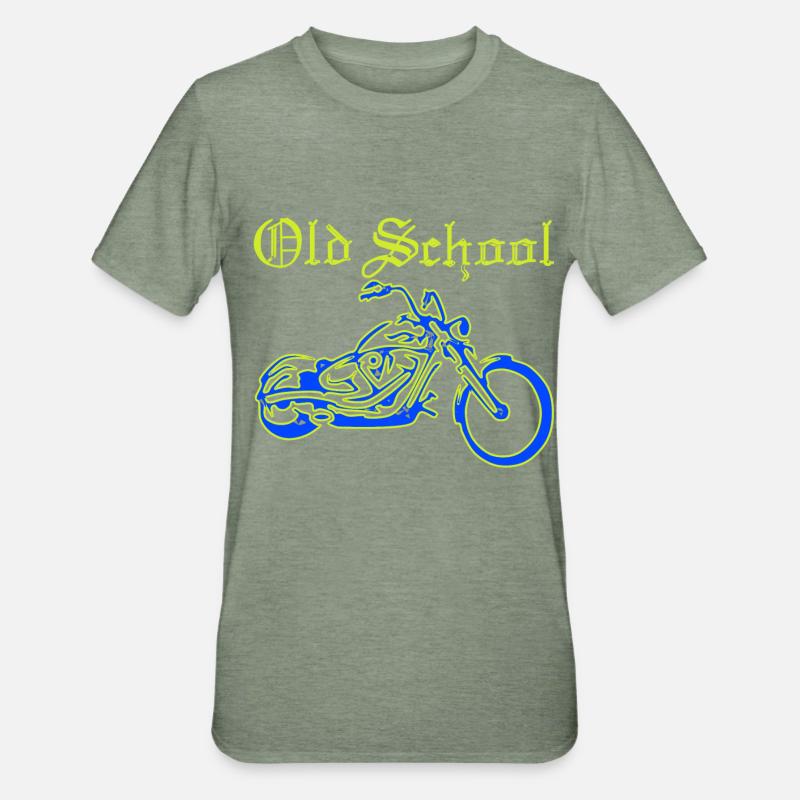 Motorrad, Roller, Moped - Unisex Polycotton T-Shirt - Militärgrün meliert