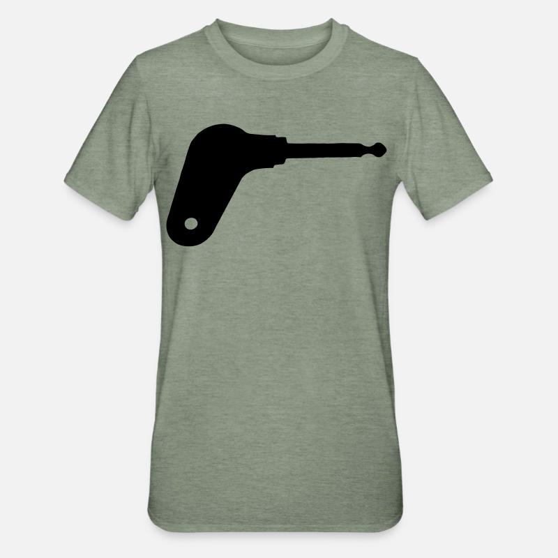 Oldtimer tractor ignition key - Unisex Polycotton T-Shirt - heather military green