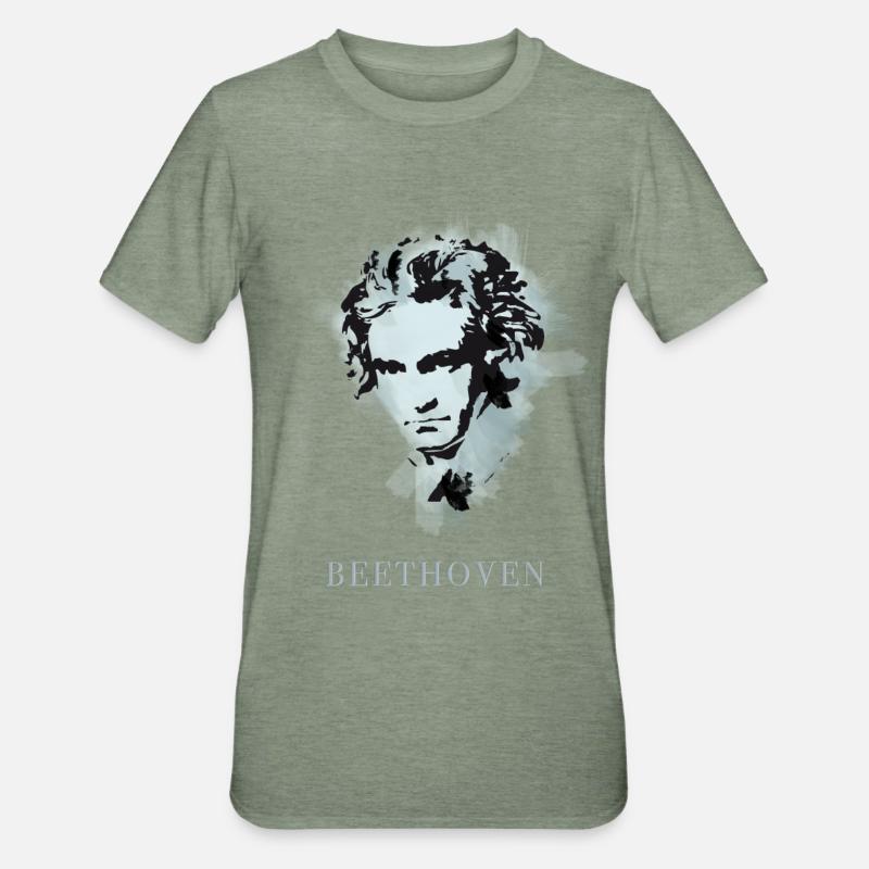 beethoven classique musique compositeur concert sourd pop - T-shirt polycoton Unisexe - vert kaki chiné